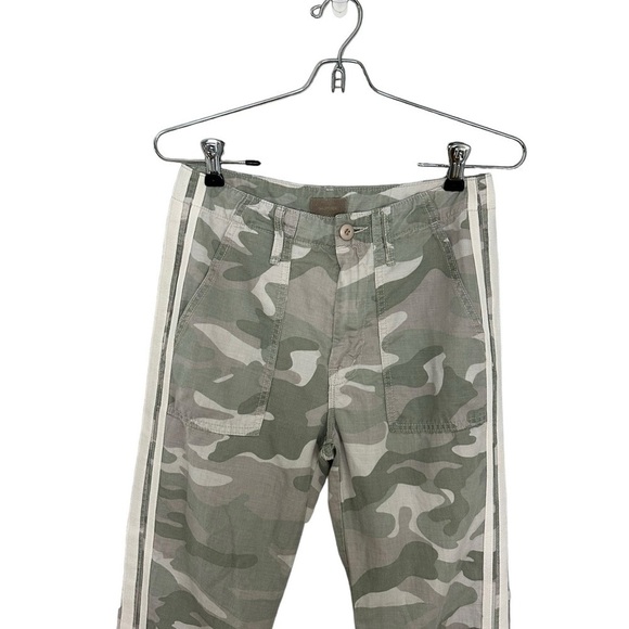 Mother The Shaker Chop Cropped Pants Green Gray Camouflage Pockets Size 25 - Picture 4 of 9